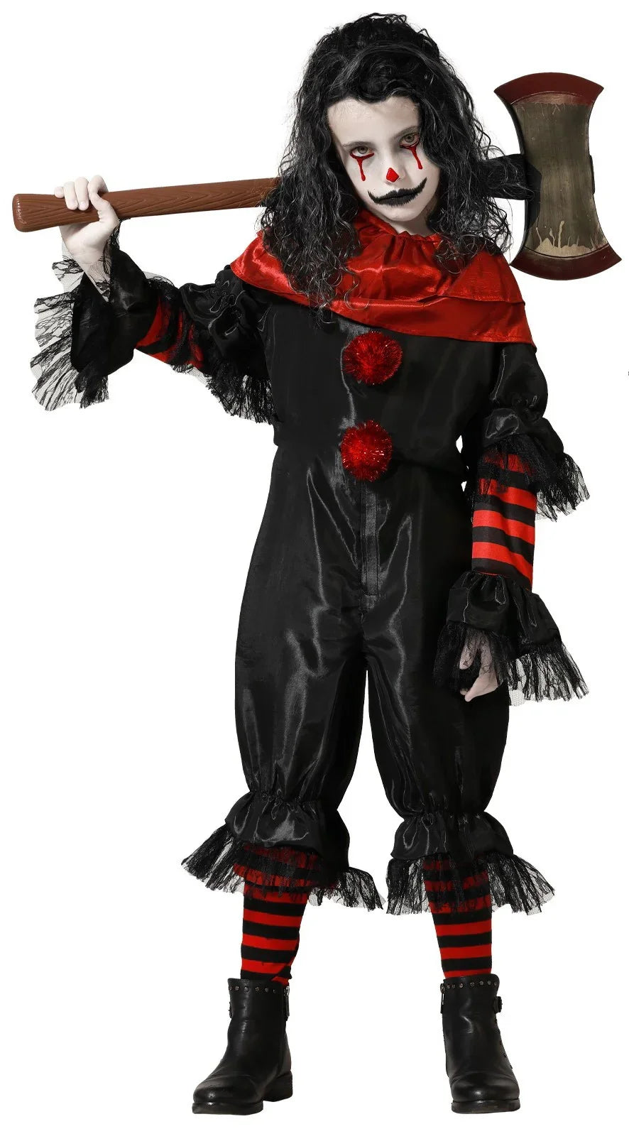 Disfraz de Payaso Asesino Negro y Rojo Infantil Payasos Asesinos Atosa